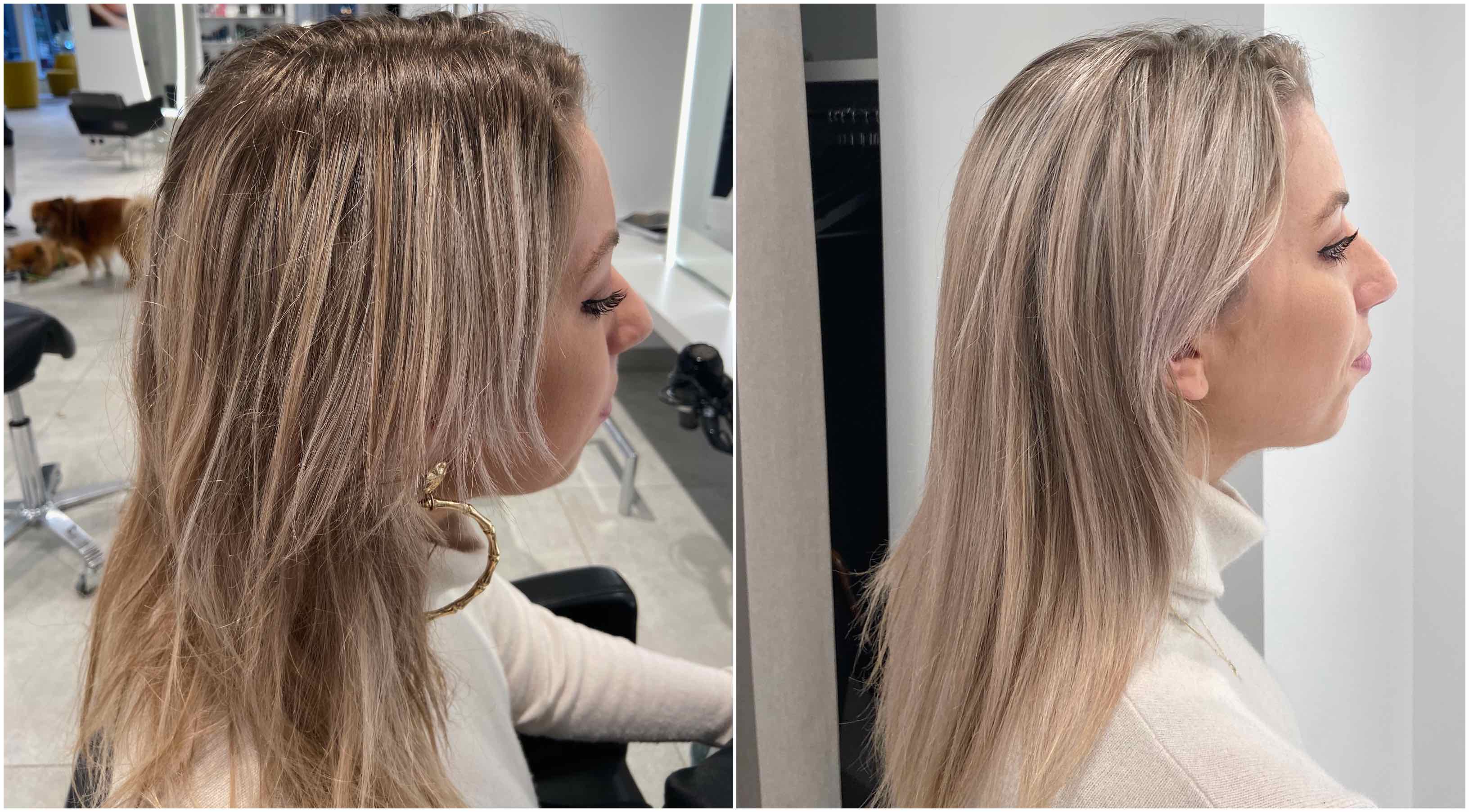 тонирование русых волос фото до и после
